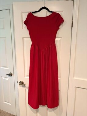 a new day Red Midi Dress with Cap Sleeves